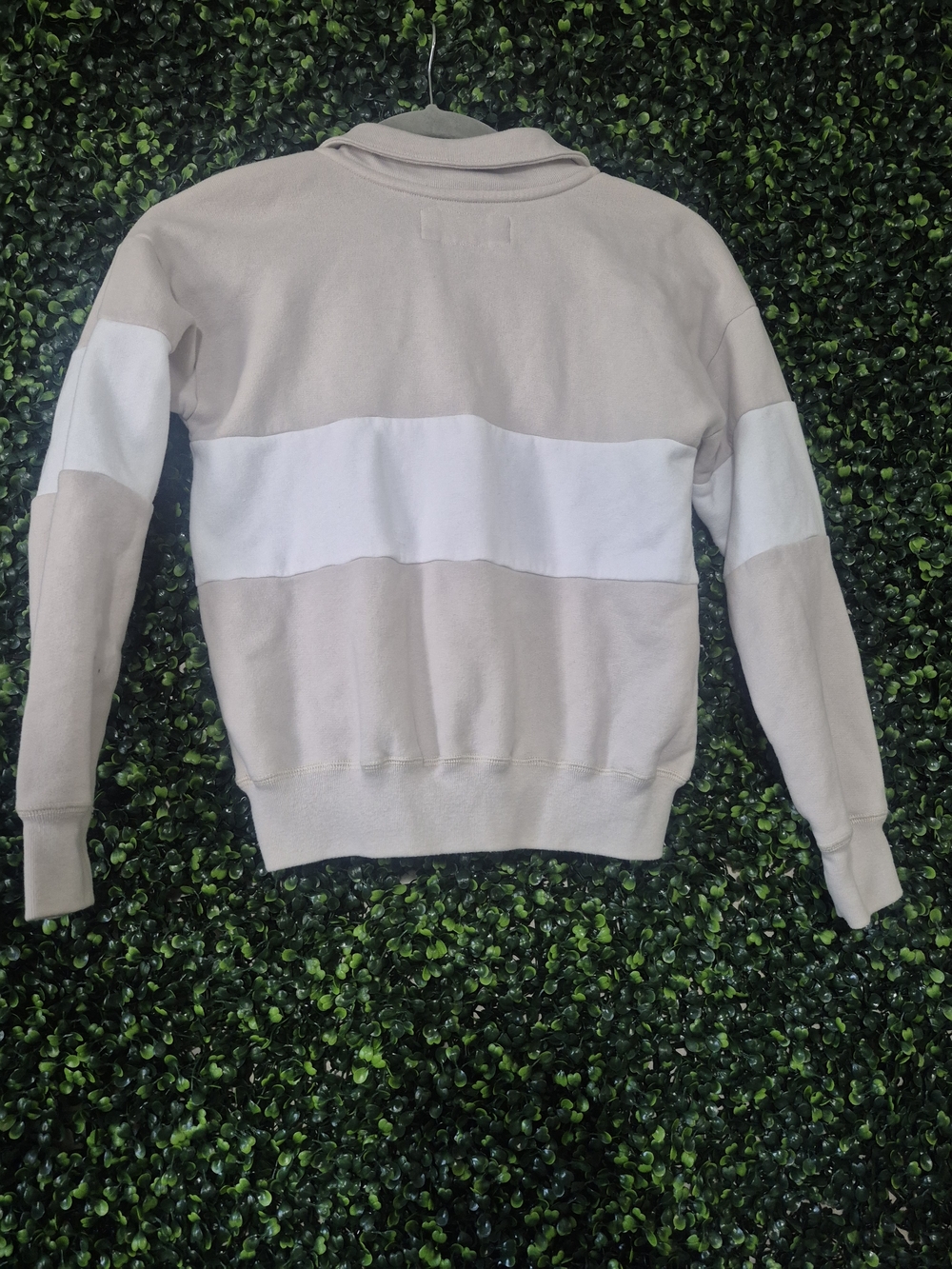 abercrombie kids Beige and White Striped Rugby Sweatshirt - Picture 4 of 4